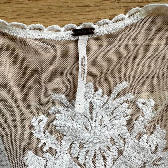 Free People Reign Over Me White Lace Mini Dress 0 - Picture 3 of 8